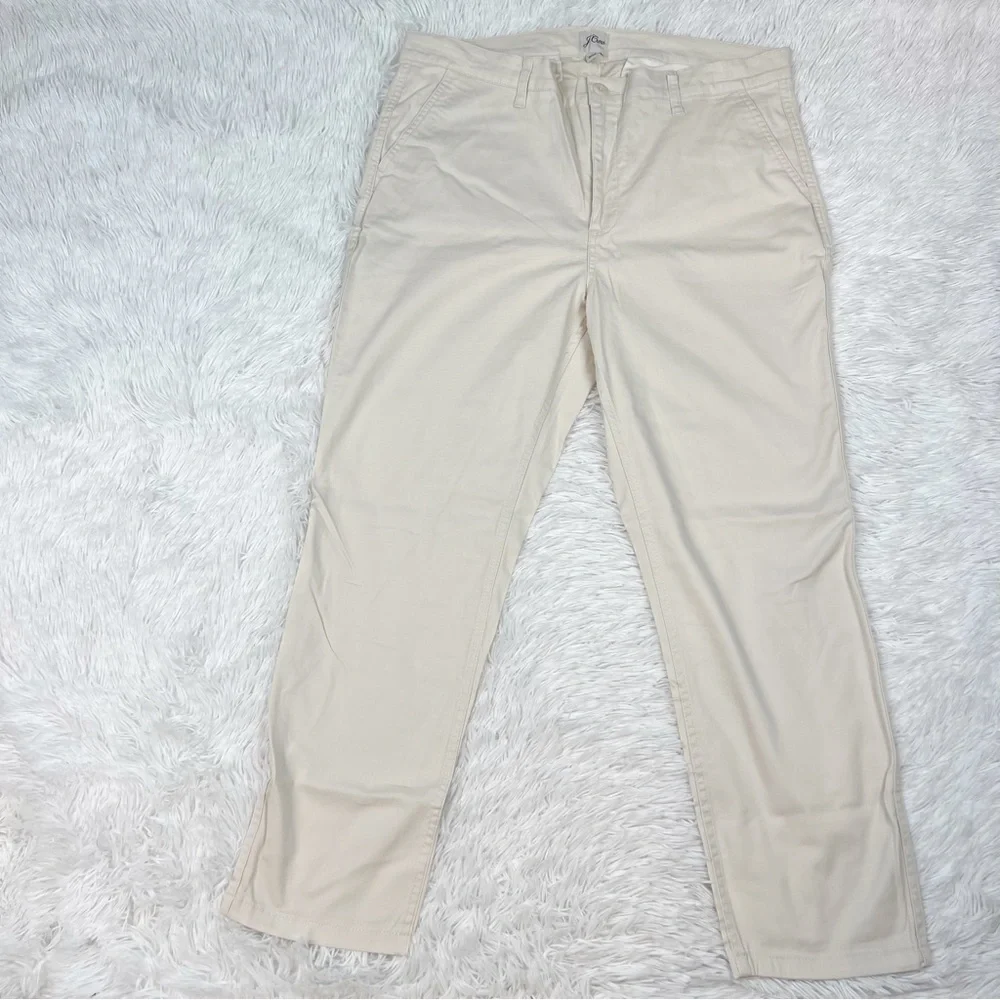 J Crew New high rise Vintage slim-straight stretch chino pant Mountain white